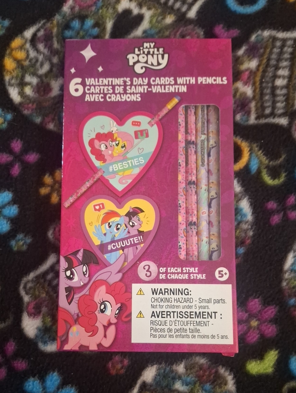 My Little Pony Pink Heart Valentine Cards with Pencils - Pack of 6
